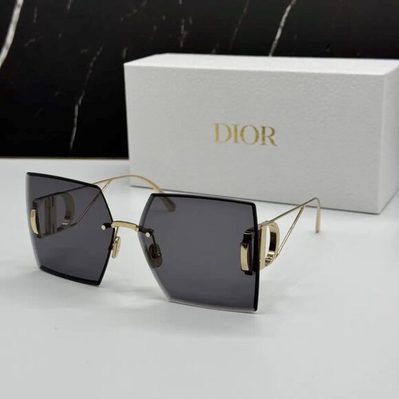NEW 30MONTAIGNE S7U B0A0 DIOR GOLD GREY WOMEN DIOR SUNGLASSES - Picture 1 of 8